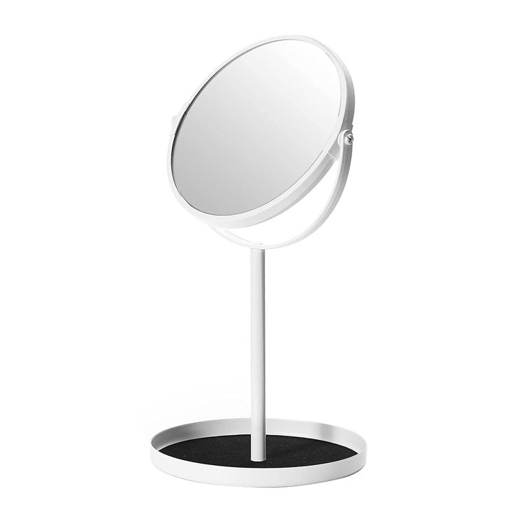 Latitude Run Valatie Round Floor Mirror Wayfair.co.uk